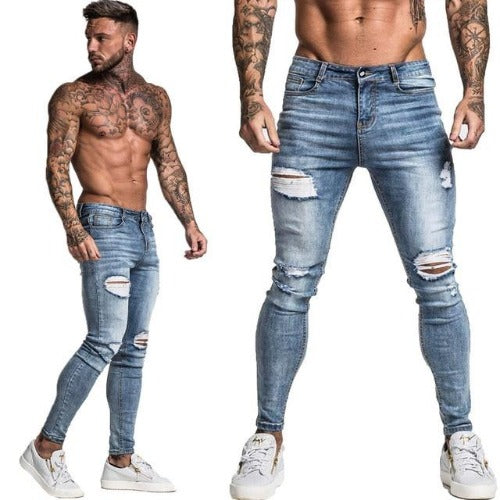 Denim Pants Mens Ripped Jeans