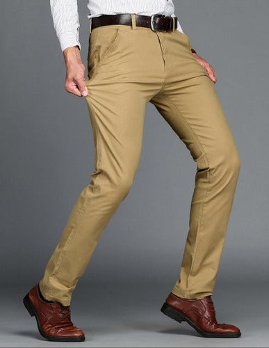 Stretch men trousers long Straight pant