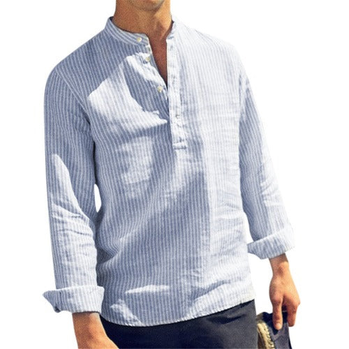 Slim Fit Casual Shirt - Blue - Bkinz Store