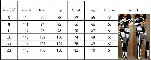 Tracksuit for women size chart