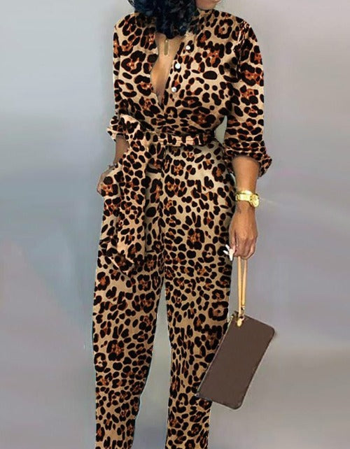 Leopard Dress Jumpsuit Romper