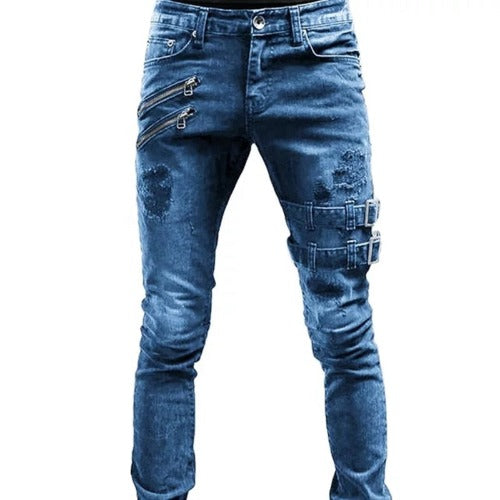 skinny blue denim jeans