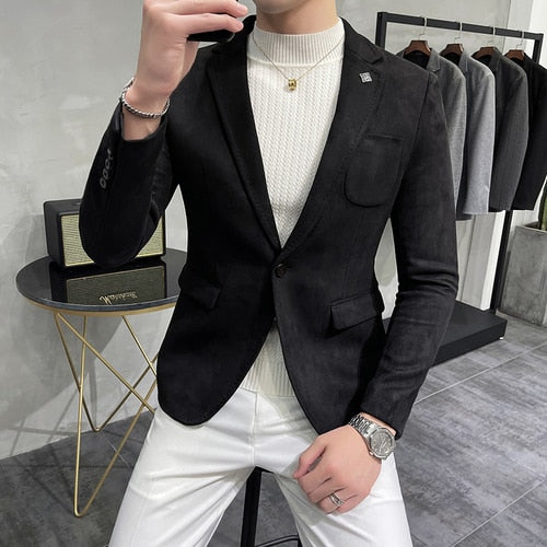 Men Casual Slim Blazer | Hombre leather Suit for men | BKINZ – Bkinz