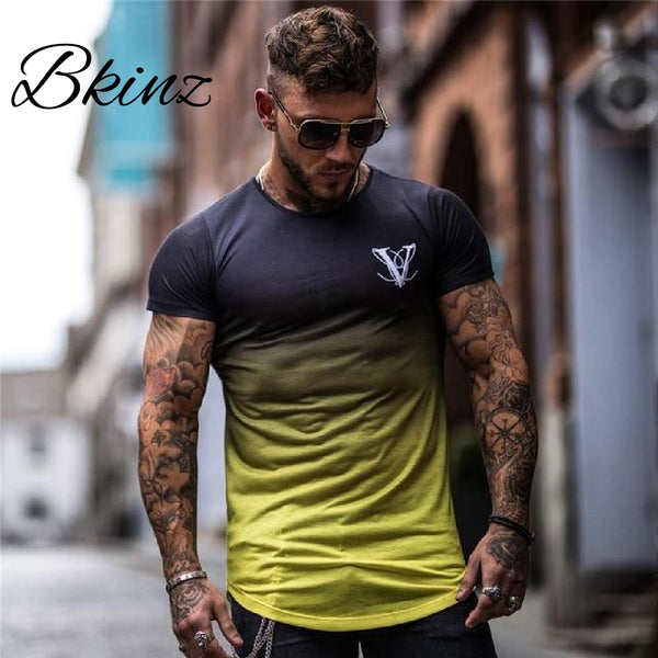 Breathable Mens  t shirts Short Sleeve Fitness
