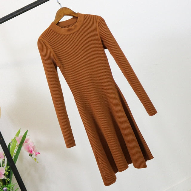 Women maxi sweater dress Autumn