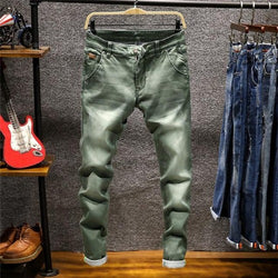 Stretchy ripped jeans mens fashion