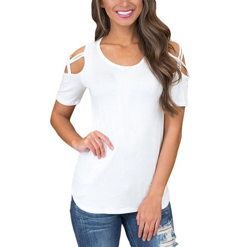 Off Shoulder Blouse Top - White - Bkinz Store