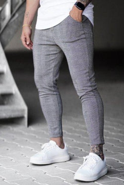 Streetwear Trousers Plaid Mens Pants