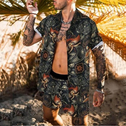Beach Fashion Leopard Print Men Shirt