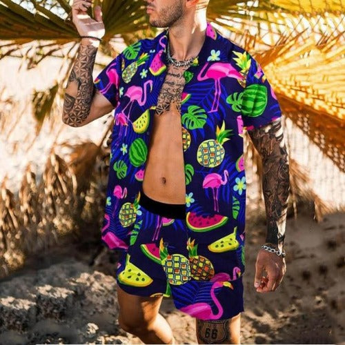 Beach Fashion Leopard Print Men Shirt