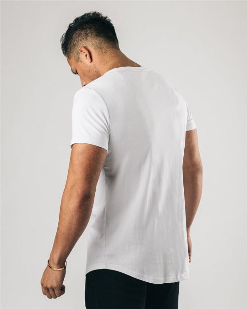Men Henley Slim-Fit Shirt - White - Bkinz Store