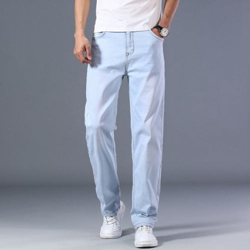 Casual Relaxed Jeans - Light Blue