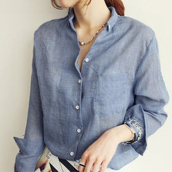 Shirt met lange mouwen - Denim Blue - Bkinz Store