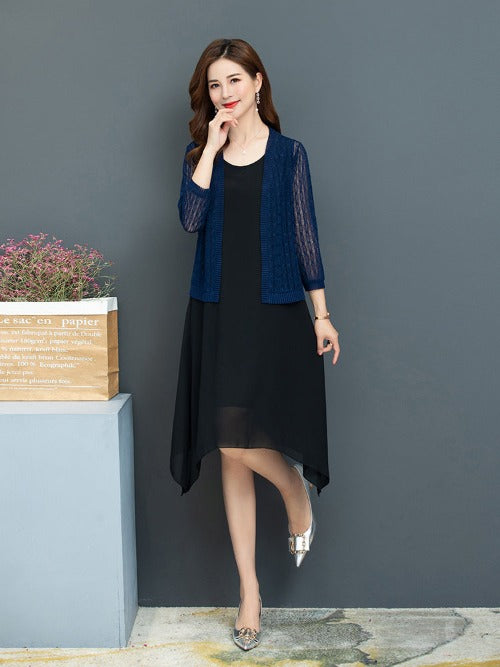 Full Sleeve Lace Top - Navy Blue